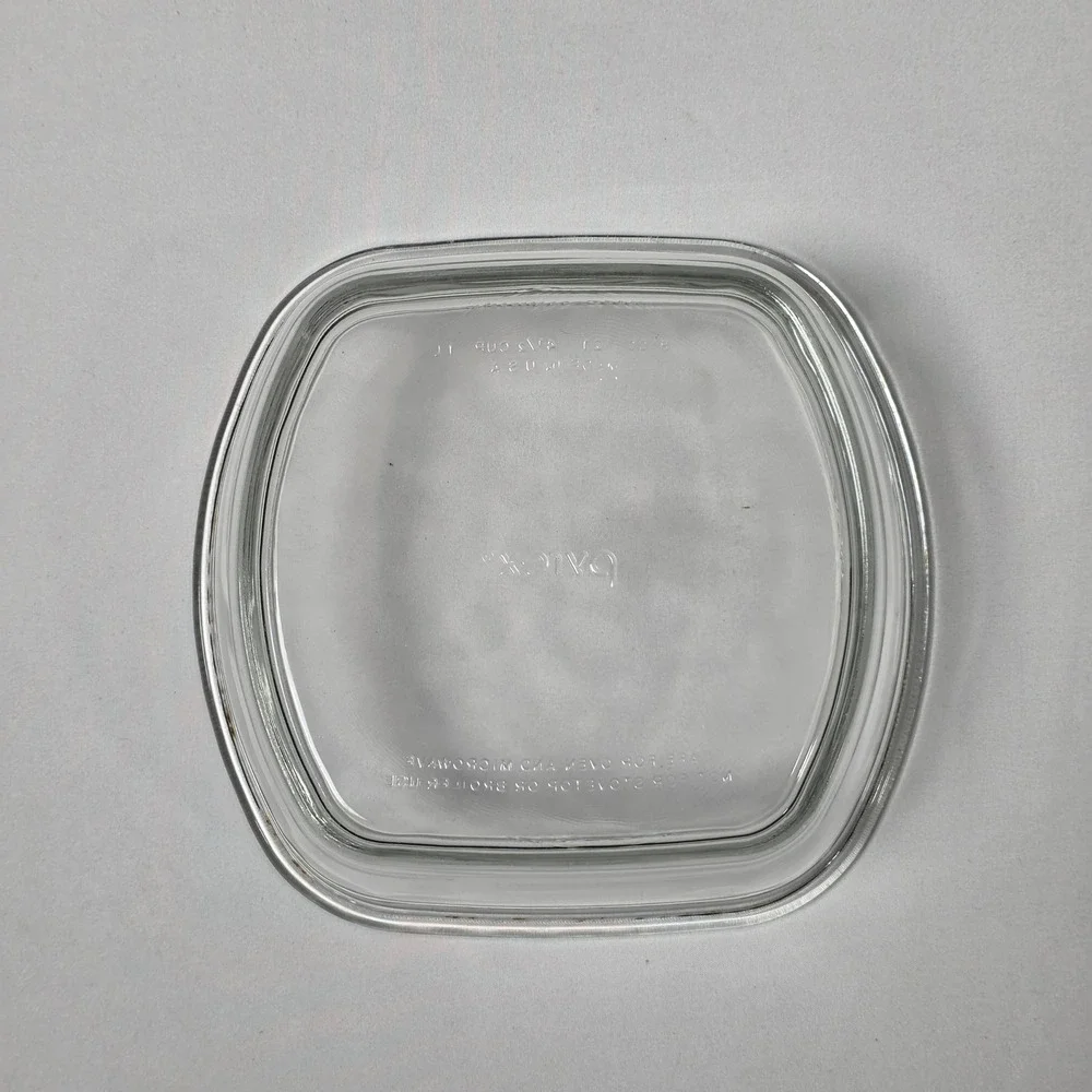 Pyrex 8100 Casserole Dish 4.5 Cup Clear Glass Square Oven Microwave Safe